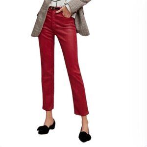 AG Adriano Goldschmied Red Straight Leg Jeans